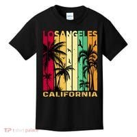 Retro Los Angeles California Palm Tree Stripes Kids T-Shirt thumb 0