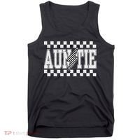 Retro Lightning Auntie Checkered Funny Auntie For Women Tank Top thumb 0