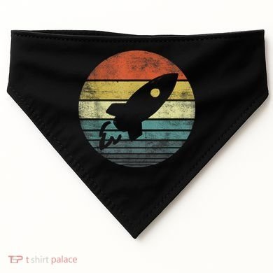 Rocket Launch Astronomy Funny Retro Rocket Space Ship USA-Made Doggie Bandana