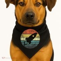 Rocket Launch Astronomy Funny Retro Rocket Space Ship USA-Made Doggie Bandana thumb 1