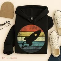 Rocket Launch Astronomy Funny Retro Rocket Space Ship Hoodie thumb 4