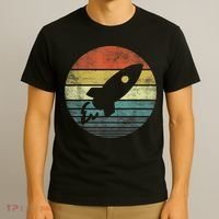 Rocket Launch Astronomy Funny Retro Rocket Space Ship T-Shirt thumb 3