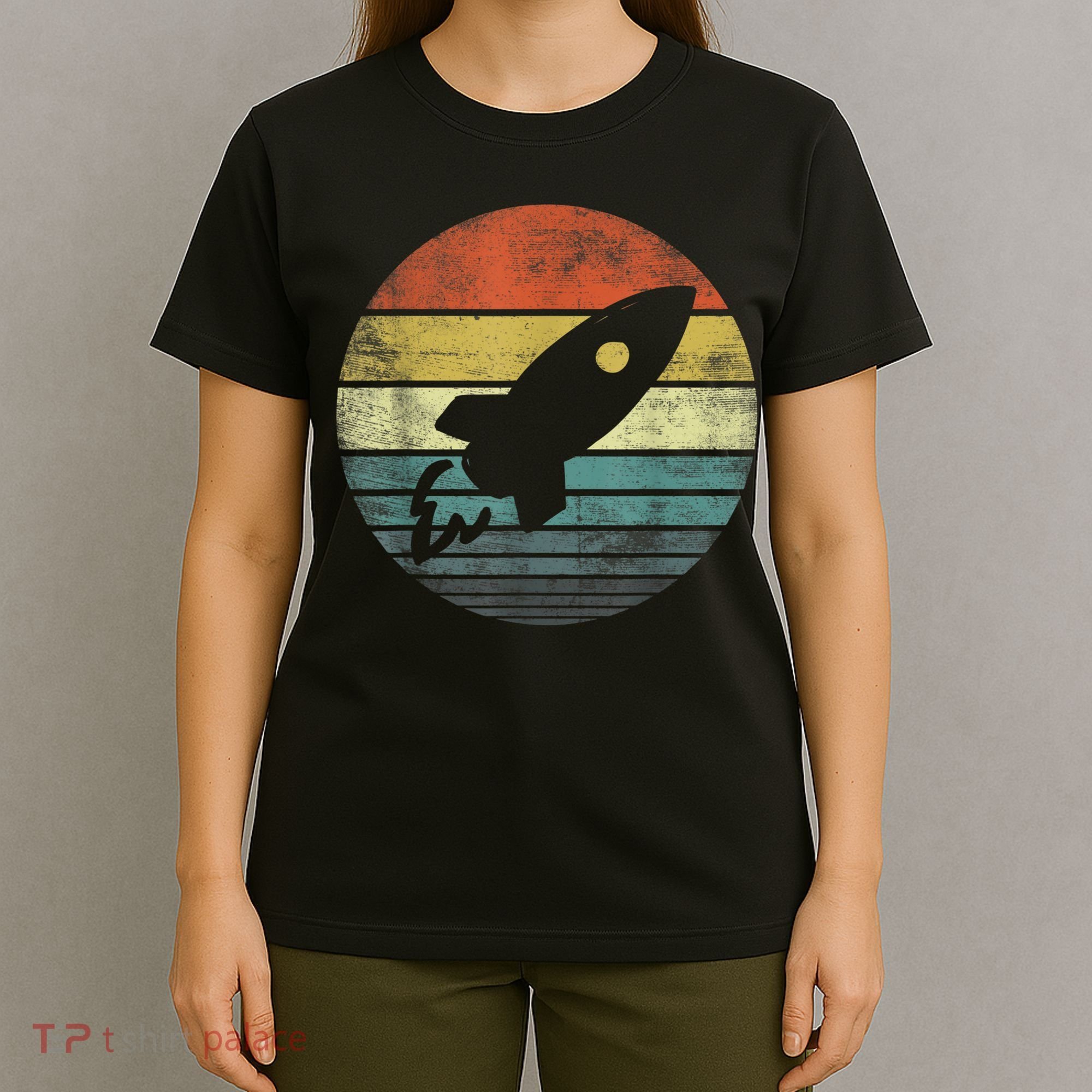 Rocket Launch Astronomy Funny Retro Rocket Space Ship T-Shirt
