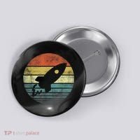 Rocket Launch Astronomy Funny Retro Rocket Space Ship Button thumb 0