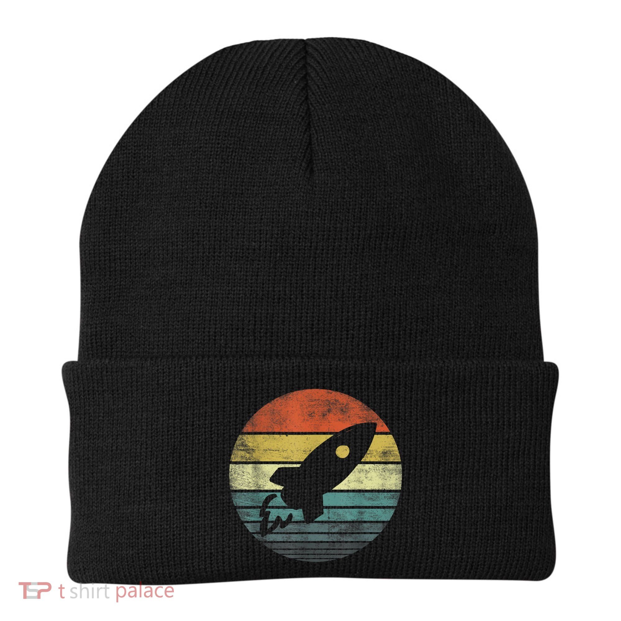 Rocket Launch Astronomy Funny Retro Rocket Space Ship Beanie