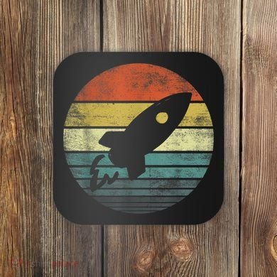 Rocket Launch Astronomy Funny Retro Rocket Space Ship Coaster