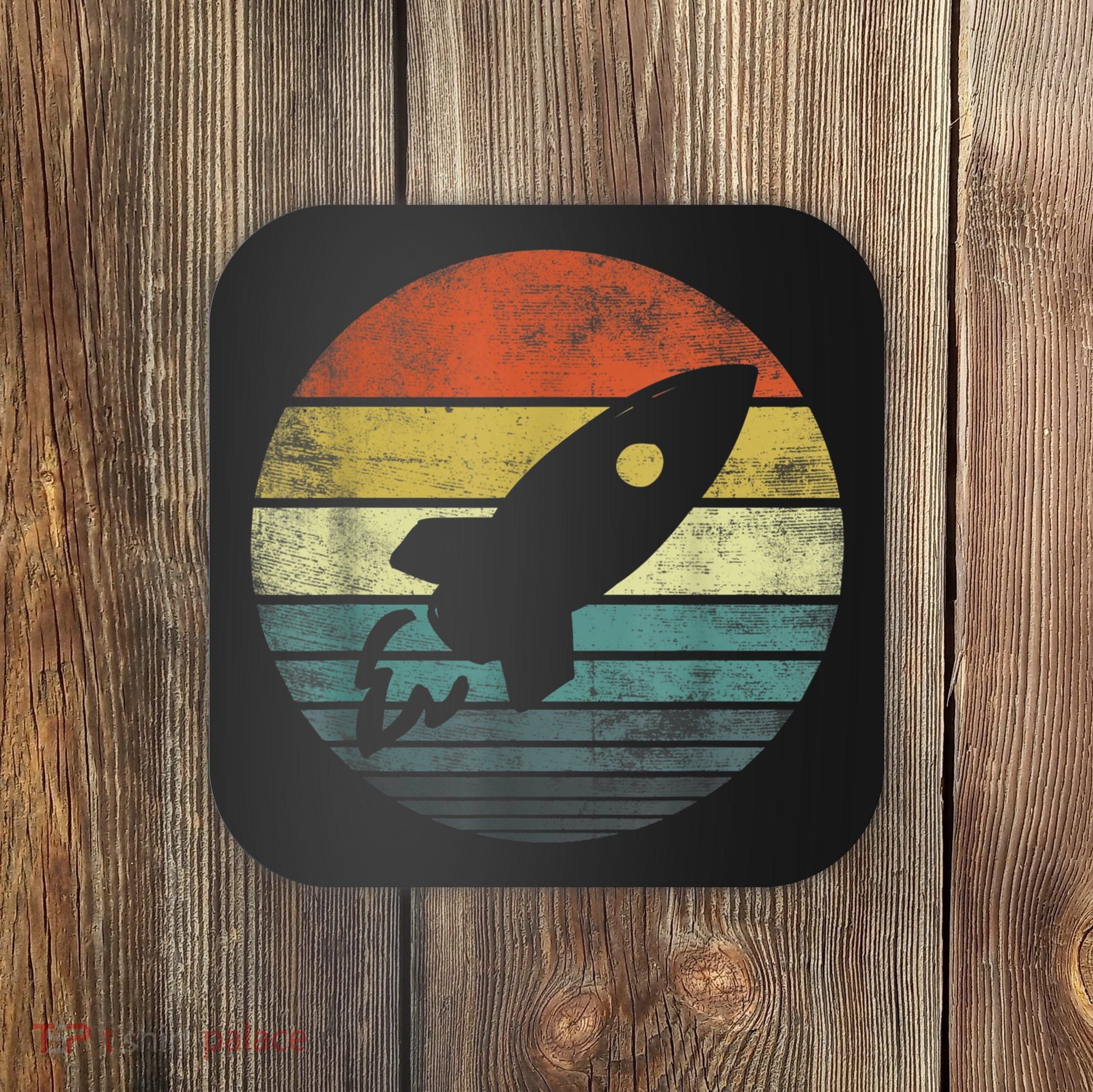 Rocket Launch Astronomy Funny Retro Rocket Space Ship Coaster