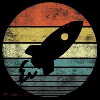 Rocket Launch Astronomy Funny Retro Rocket Space Ship Coaster thumb 2