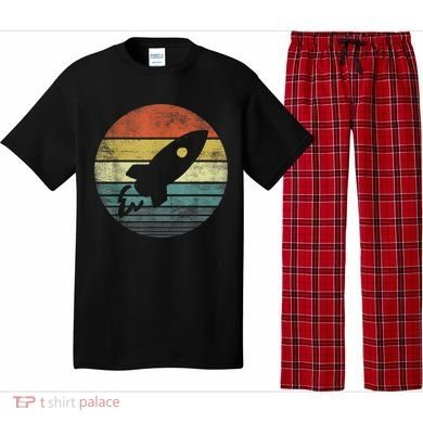 Rocket Launch Astronomy Funny Retro Rocket Space Ship Pajama Set