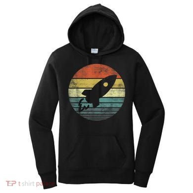 Rocket Launch Astronomy Funny Retro Rocket Space Ship Women's Hoodie