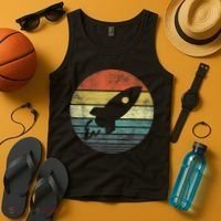 Rocket Launch Astronomy Funny Retro Rocket Space Ship Tank Top thumb 4
