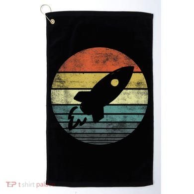 Rocket Launch Astronomy Funny Retro Rocket Space Ship Golf Towel