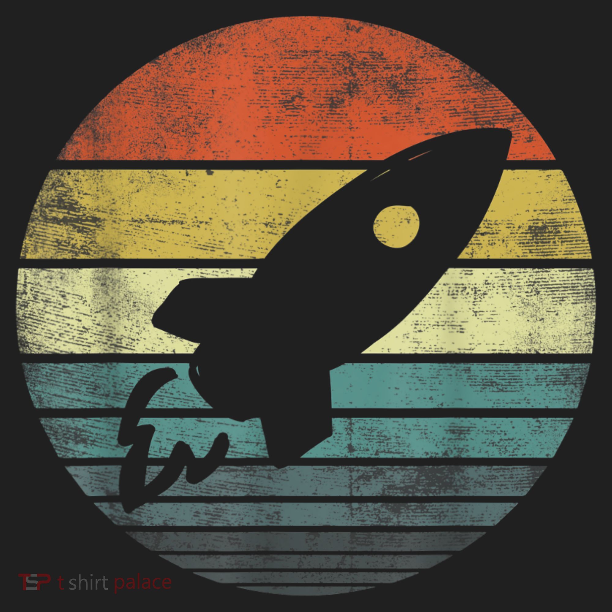 Rocket Launch Astronomy Funny Retro Rocket Space Ship Golf Towel