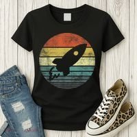 Rocket Launch Astronomy Funny Retro Rocket Space Ship Women's T-Shirt thumb 3