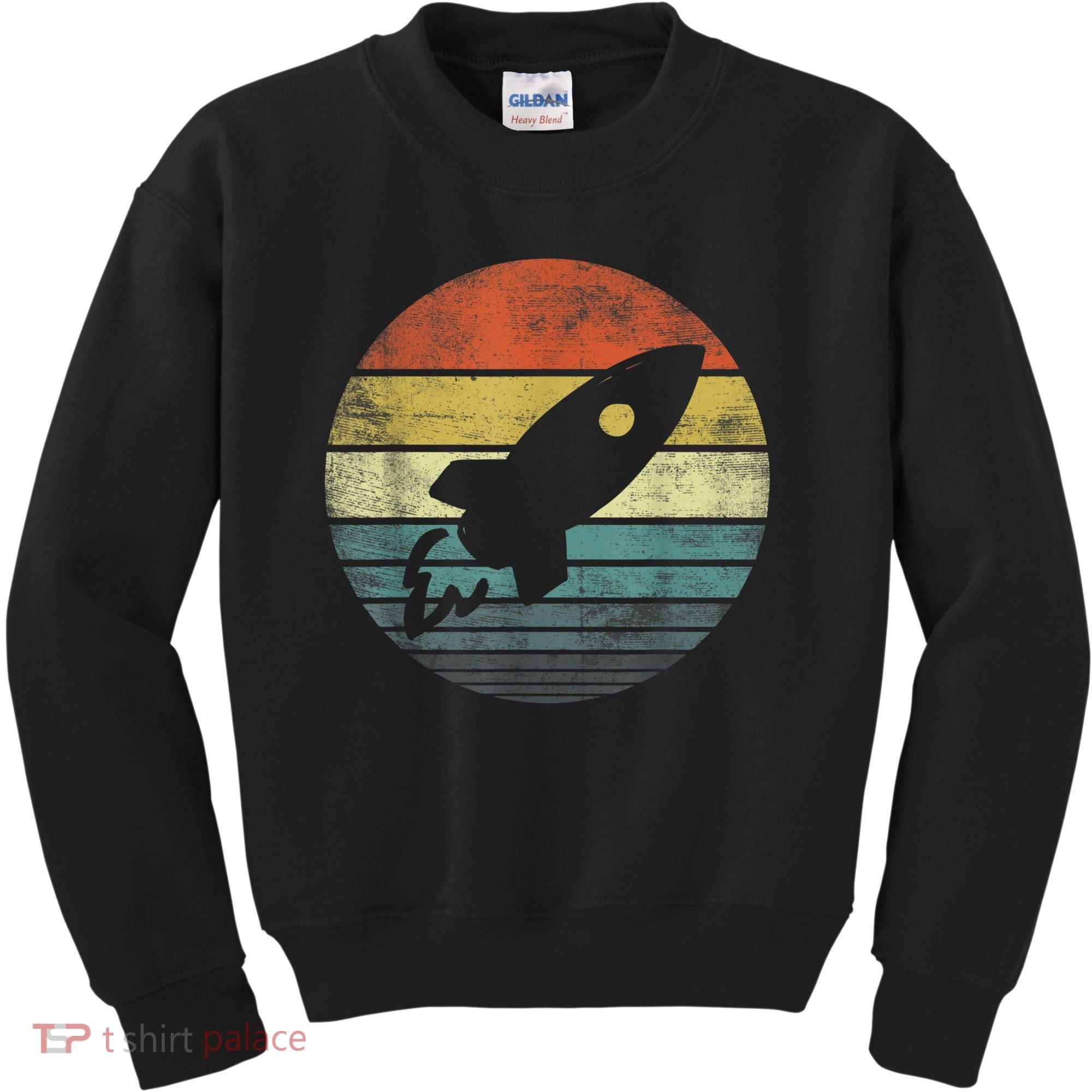 Rocket Launch Astronomy Funny Retro Rocket Space Ship Kids Sweatshirt