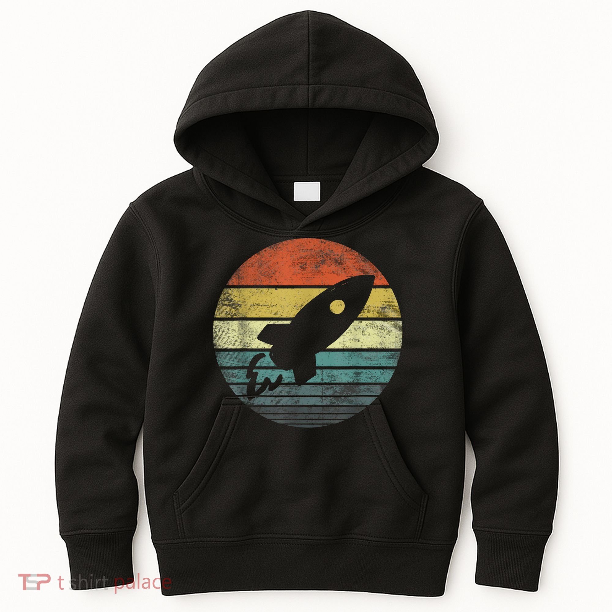 Rocket Launch Astronomy Funny Retro Rocket Space Ship Kids Hoodie