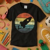 Rocket Launch Astronomy Funny Retro Rocket Space Ship Kids T-Shirt thumb 3