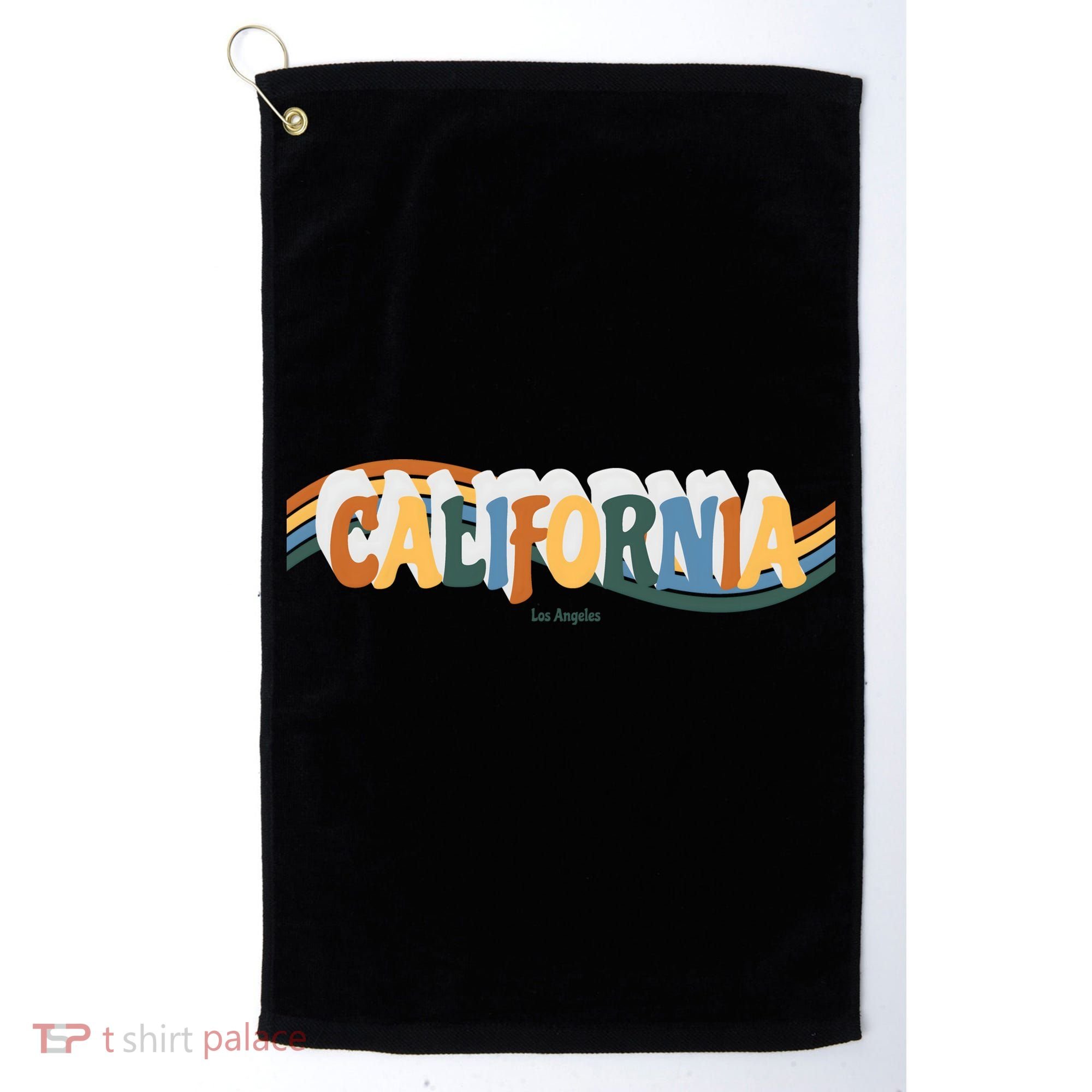 Retro Los Angeles California Cali Wave Golf Towel