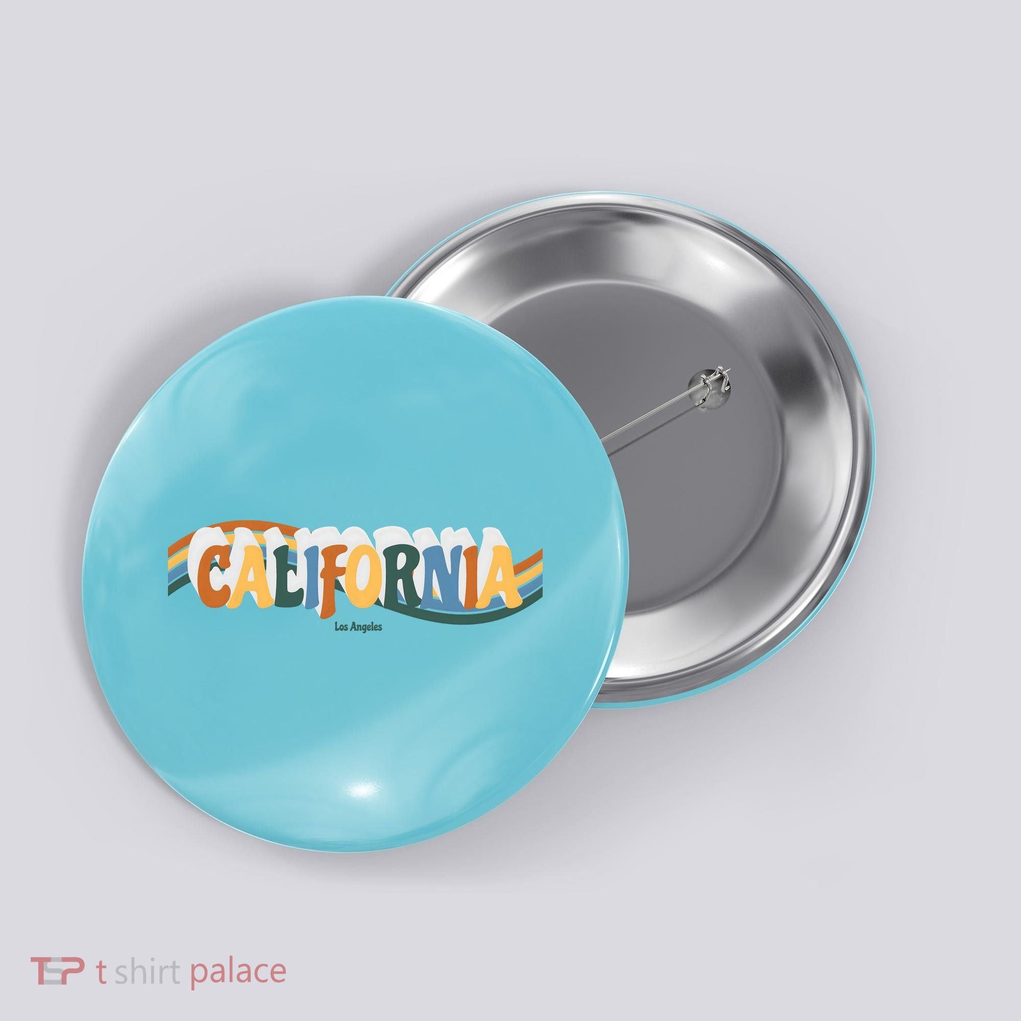 Retro Los Angeles California Cali Wave Button