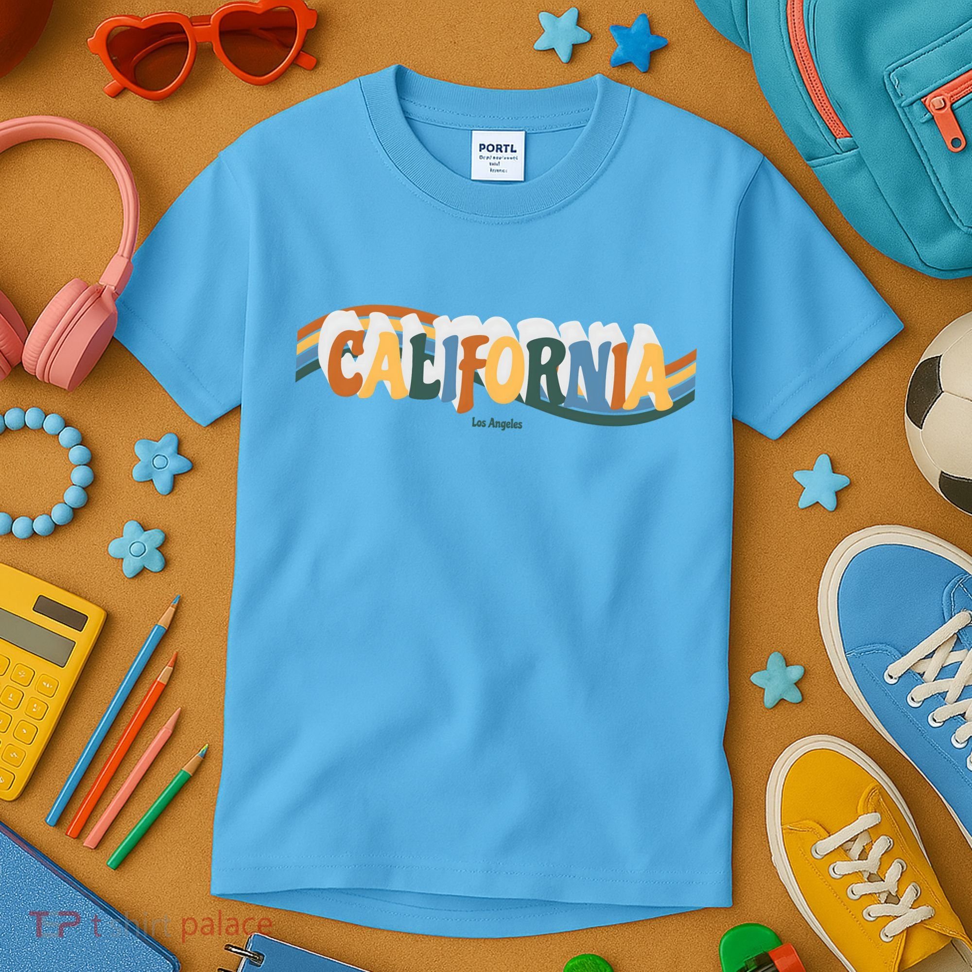 Retro Los Angeles California Cali Wave Kids T-Shirt
