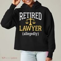 Retired Lawyer Allegedly Funny Attorney Retirement Ladies Heavyweight Boxy Pullover Hoodie thumb 0