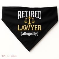 Retired Lawyer Allegedly Funny Attorney Retirement USA-Made Doggie Bandana thumb 0
