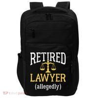 Retired Lawyer Allegedly Funny Attorney Retirement Impact Tech Backpack thumb 0