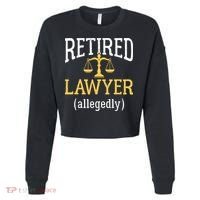 Retired Lawyer Allegedly Funny Attorney Retirement Cropped Pullover Crew thumb 0