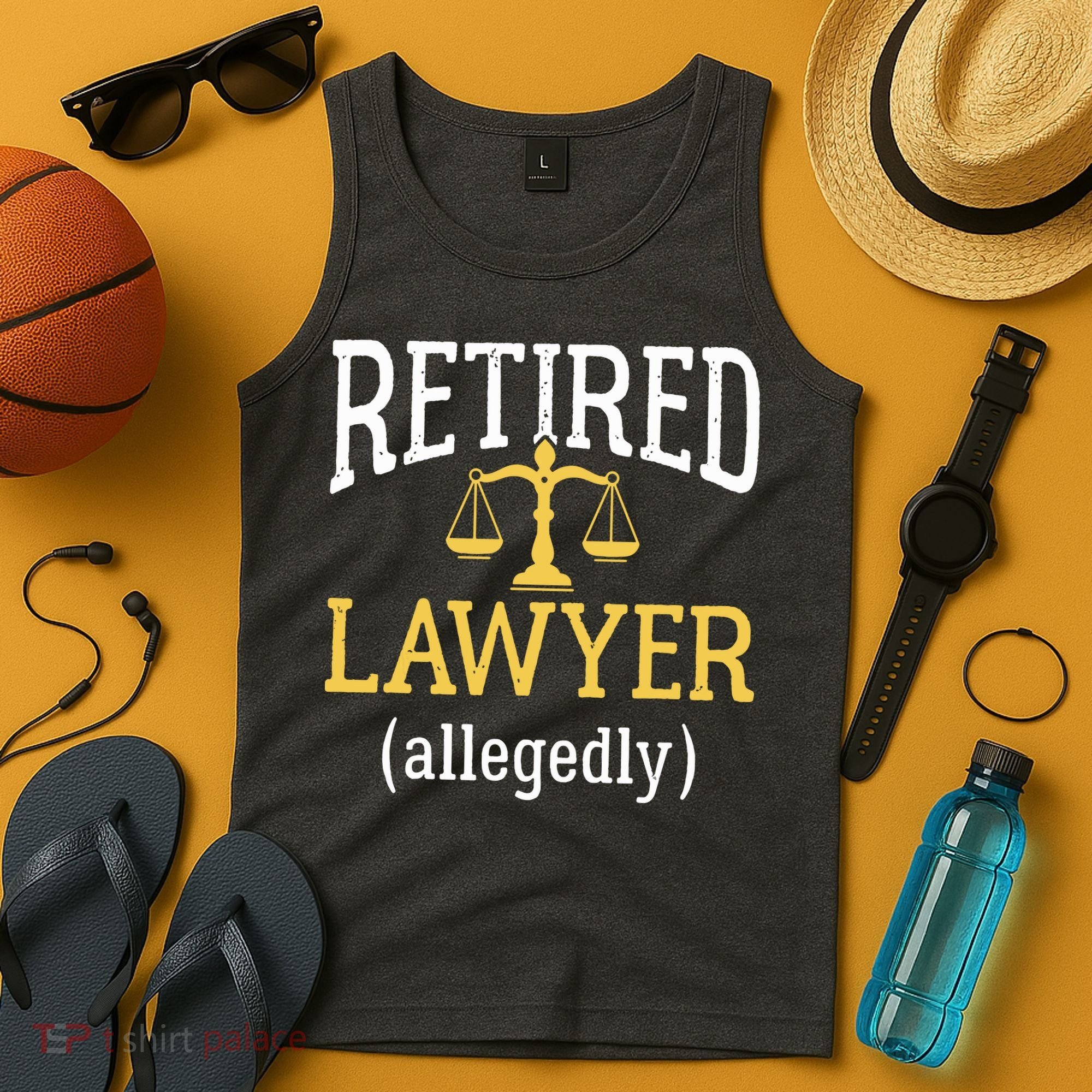 Retired Lawyer Allegedly Funny Attorney Retirement Tank Top