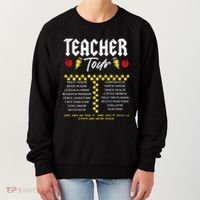 Retro Lightning Bolt Abcd The Teacher Women's Sweatshirt thumb 0