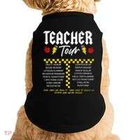 Retro Lightning Bolt Abcd The Teacher Doggie Tank thumb 0