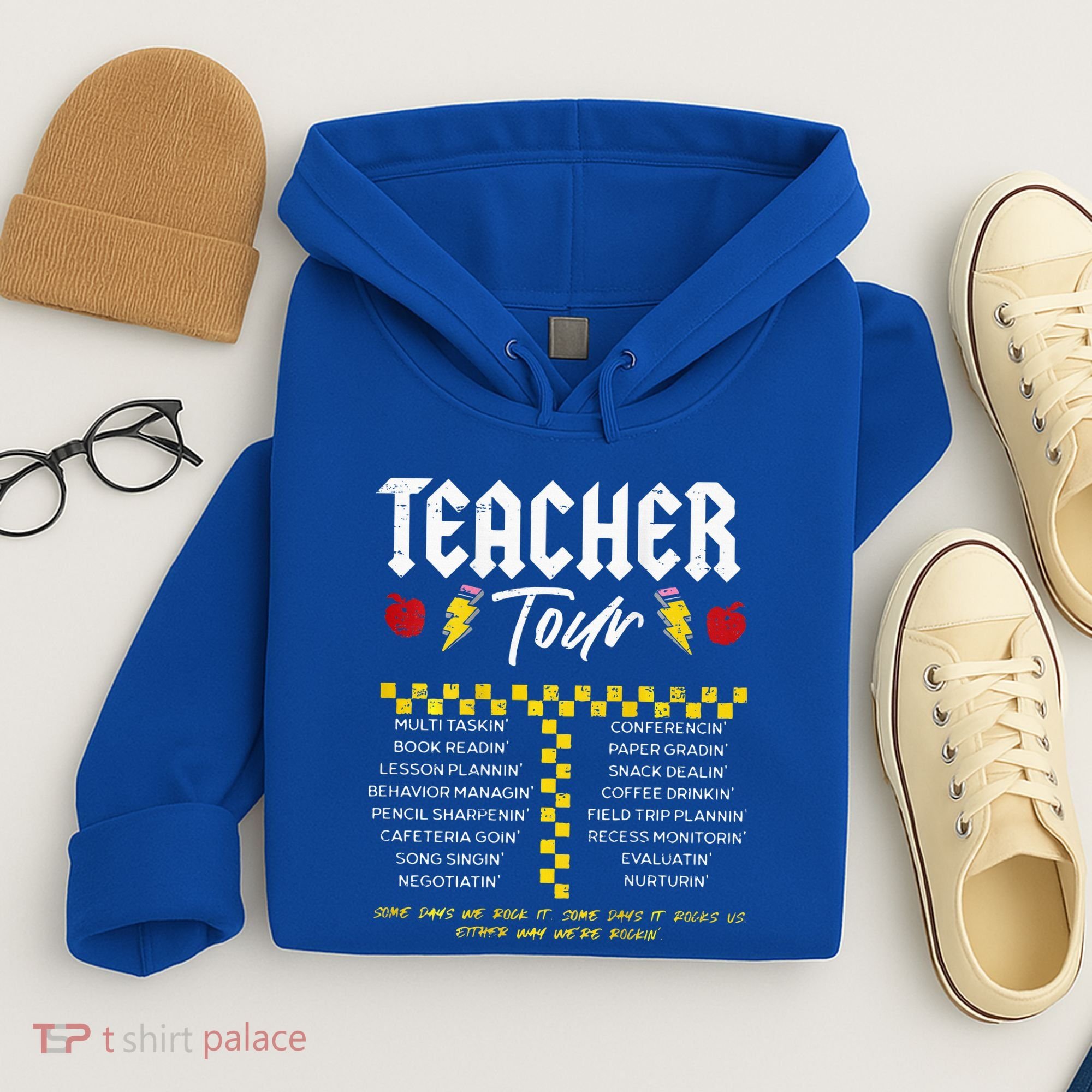 Retro Lightning Bolt Abcd The Teacher Hoodie