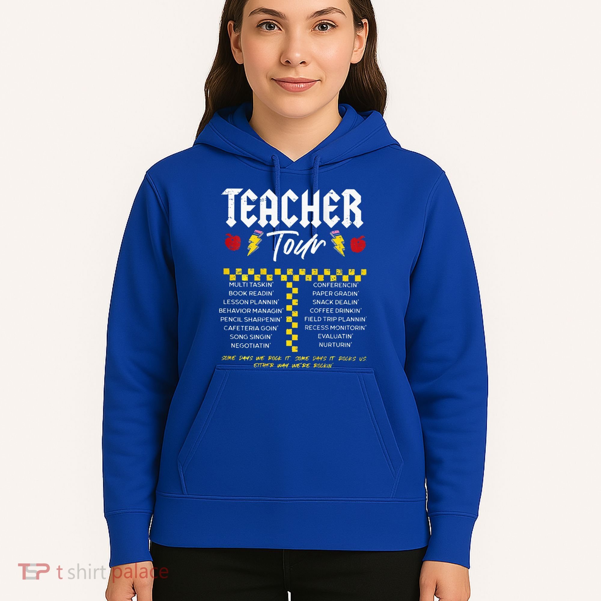 Retro Lightning Bolt Abcd The Teacher Hoodie