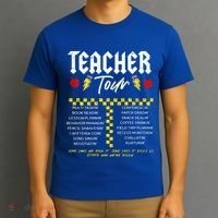Retro Lightning Bolt Abcd The Teacher T-Shirt thumb 3