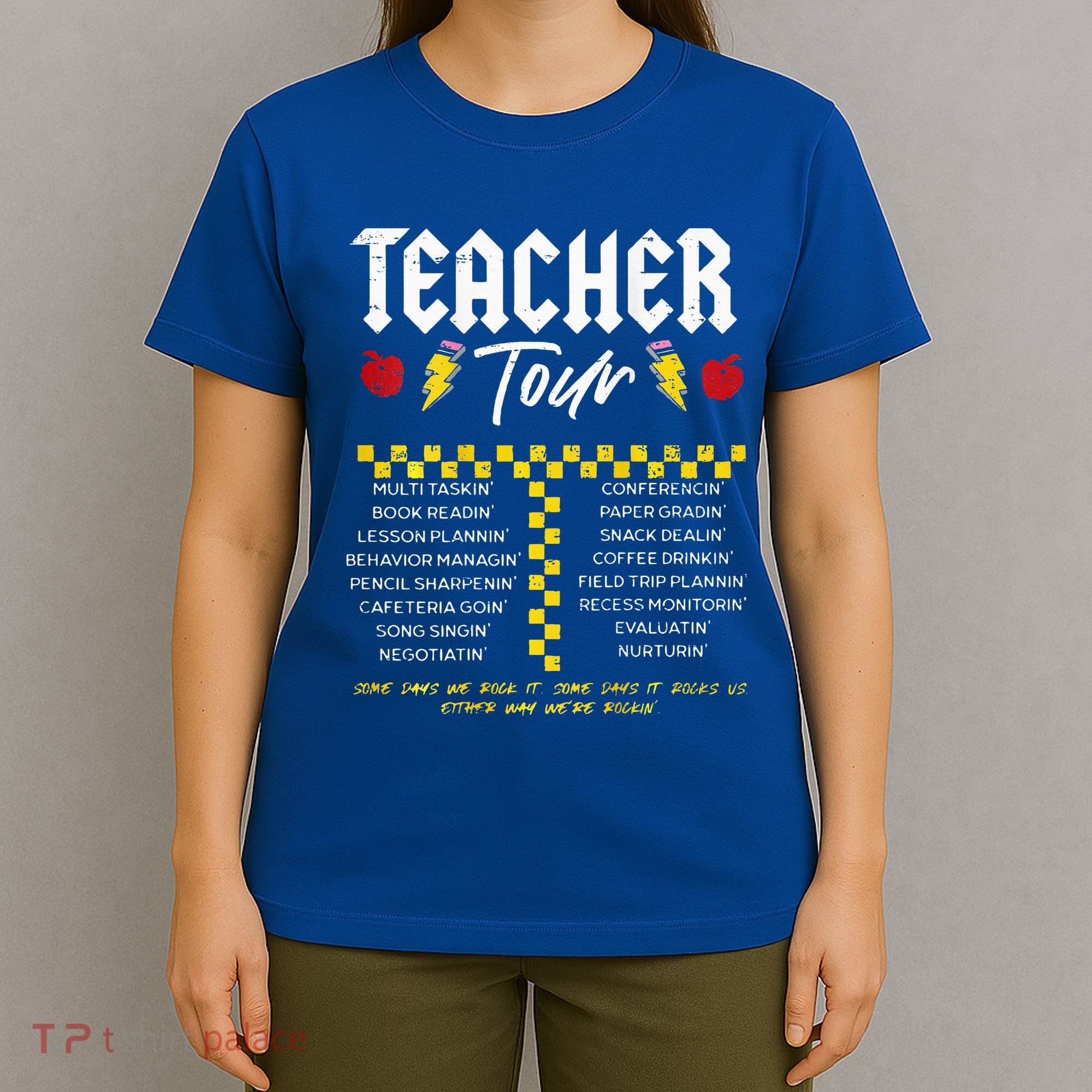 Retro Lightning Bolt Abcd The Teacher T-Shirt