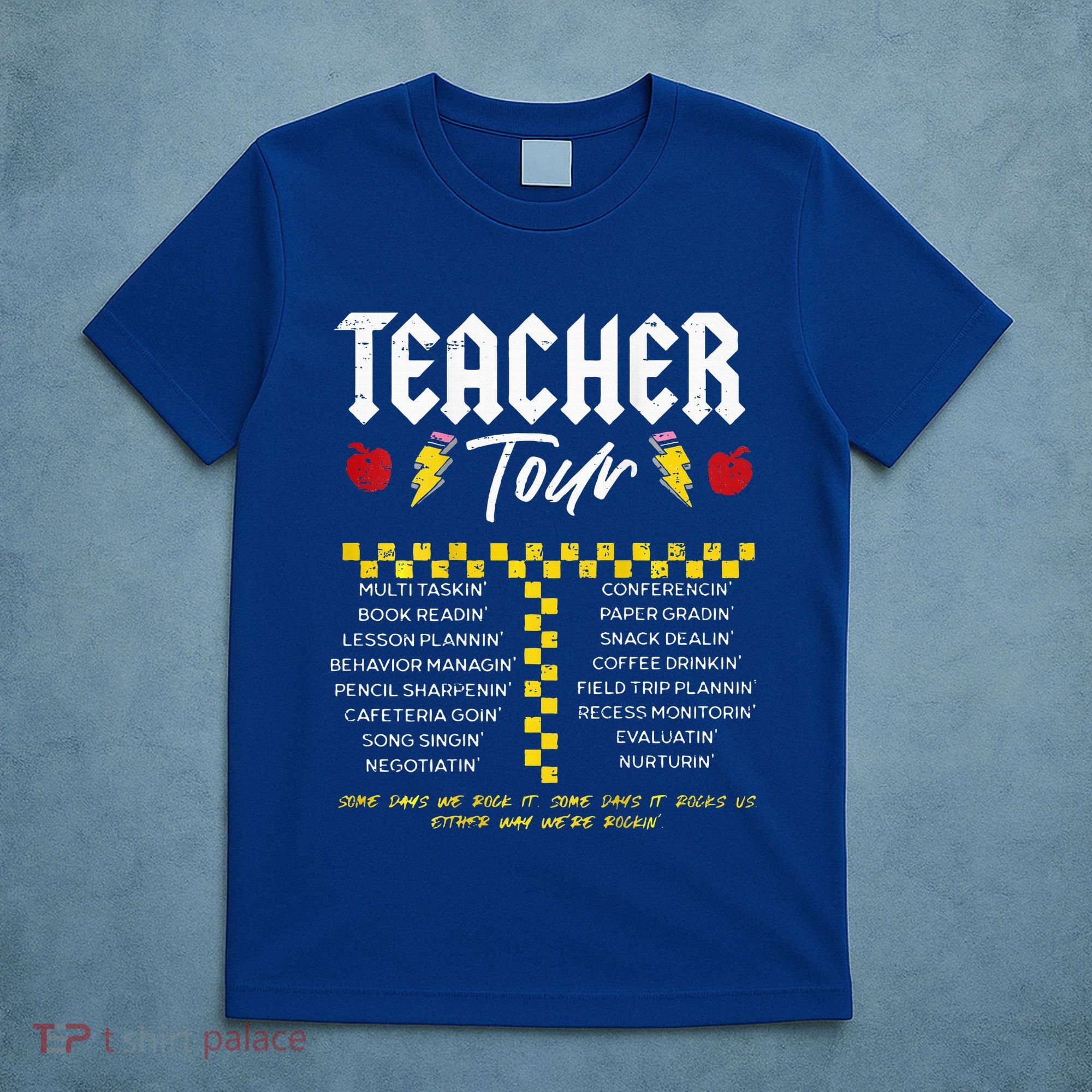 Retro Lightning Bolt Abcd The Teacher T-Shirt