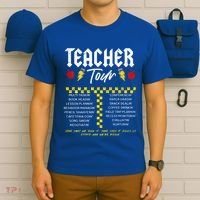 Retro Lightning Bolt Abcd The Teacher T-Shirt thumb 6