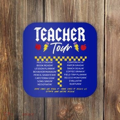Retro Lightning Bolt Abcd The Teacher Coaster