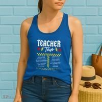 Retro Lightning Bolt Abcd The Teacher Women's Tank Top thumb 2