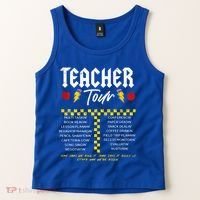 Retro Lightning Bolt Abcd The Teacher Tank Top thumb 2