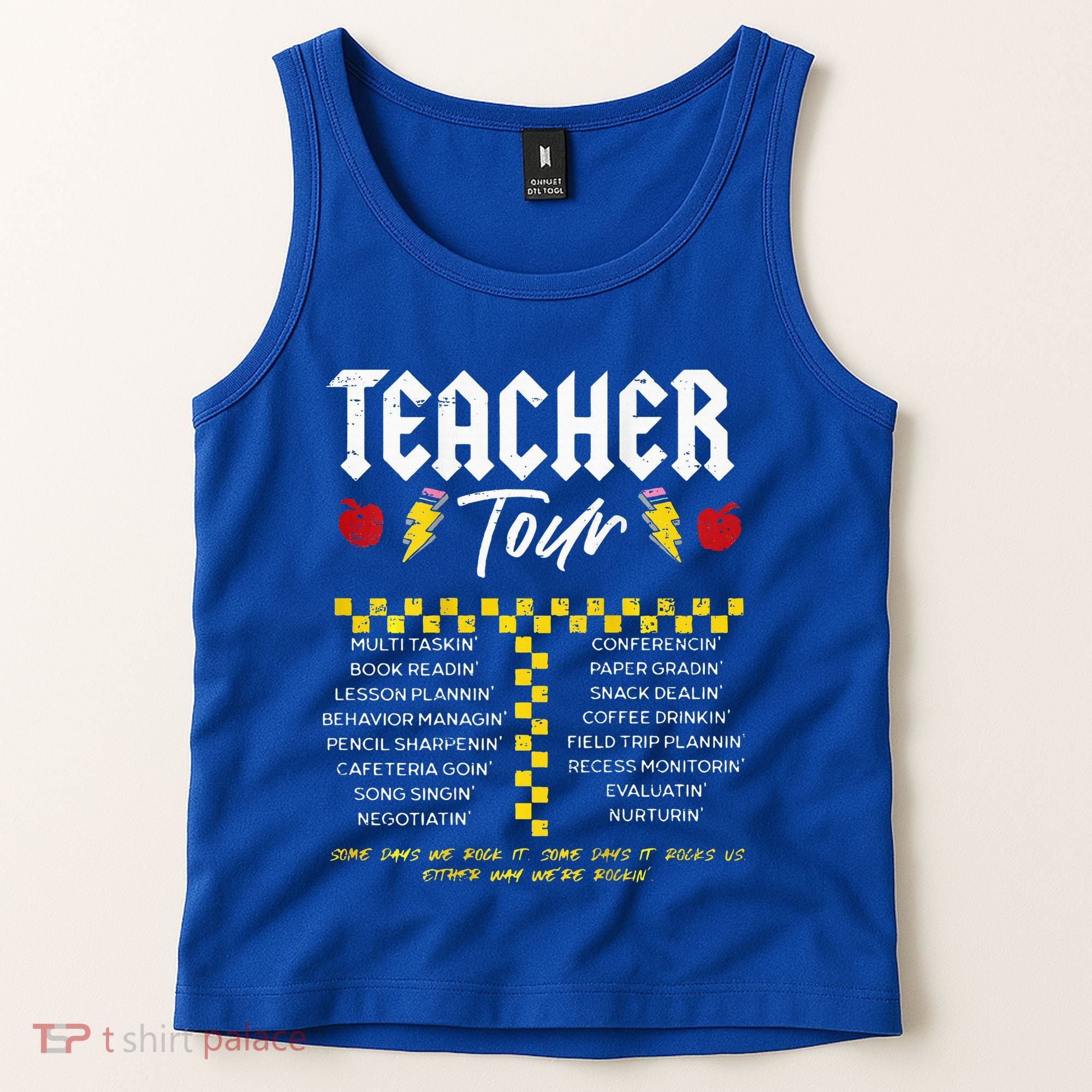 Retro Lightning Bolt Abcd The Teacher Tank Top