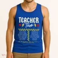 Retro Lightning Bolt Abcd The Teacher Tank Top thumb 3