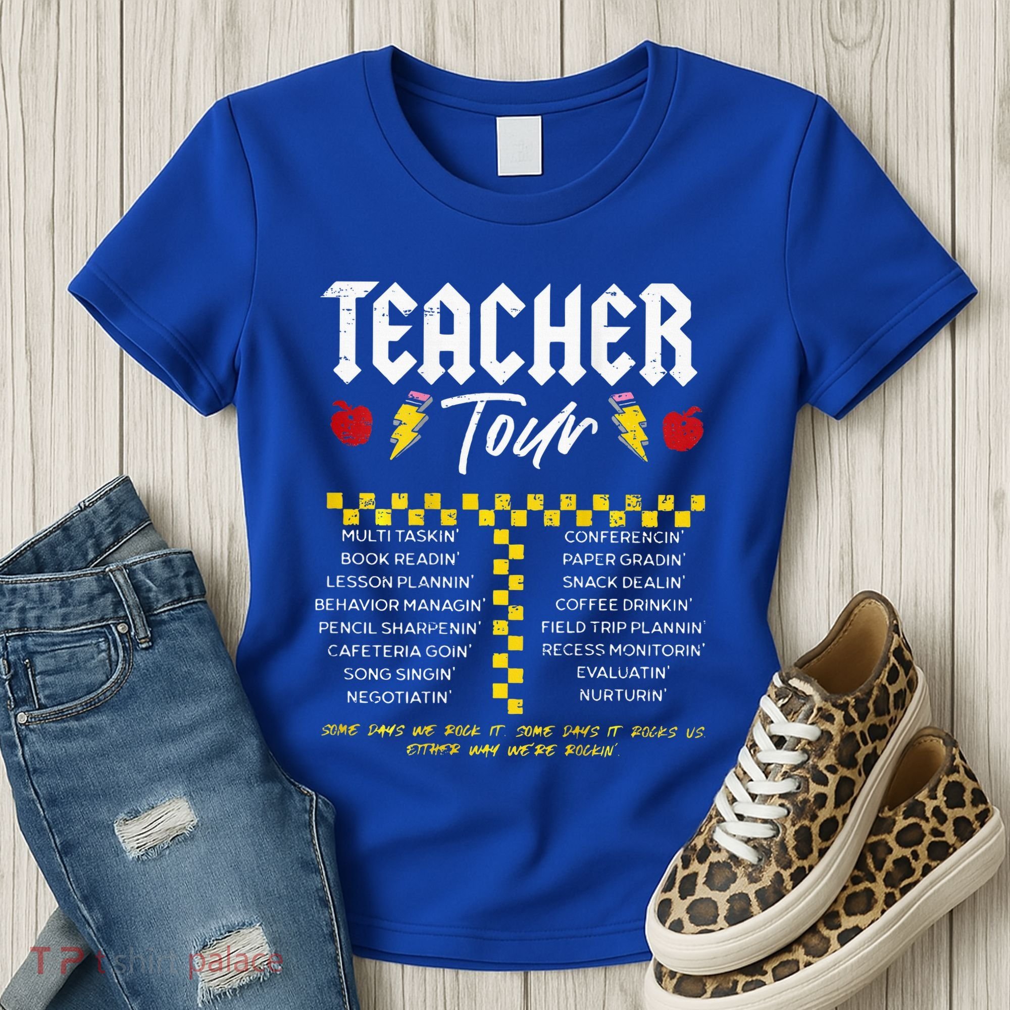 Retro Lightning Bolt Abcd The Teacher Women's T-Shirt