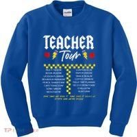 Retro Lightning Bolt Abcd The Teacher Kids Sweatshirt thumb 0