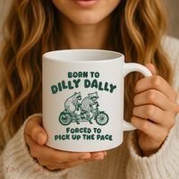 Raccoon Lovers Born To Dilly Dally Forced To Pick Up The Pace Coffee Mug thumb 3