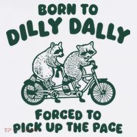 Raccoon Lovers Born To Dilly Dally Forced To Pick Up The Pace Women's Hoodie thumb 2