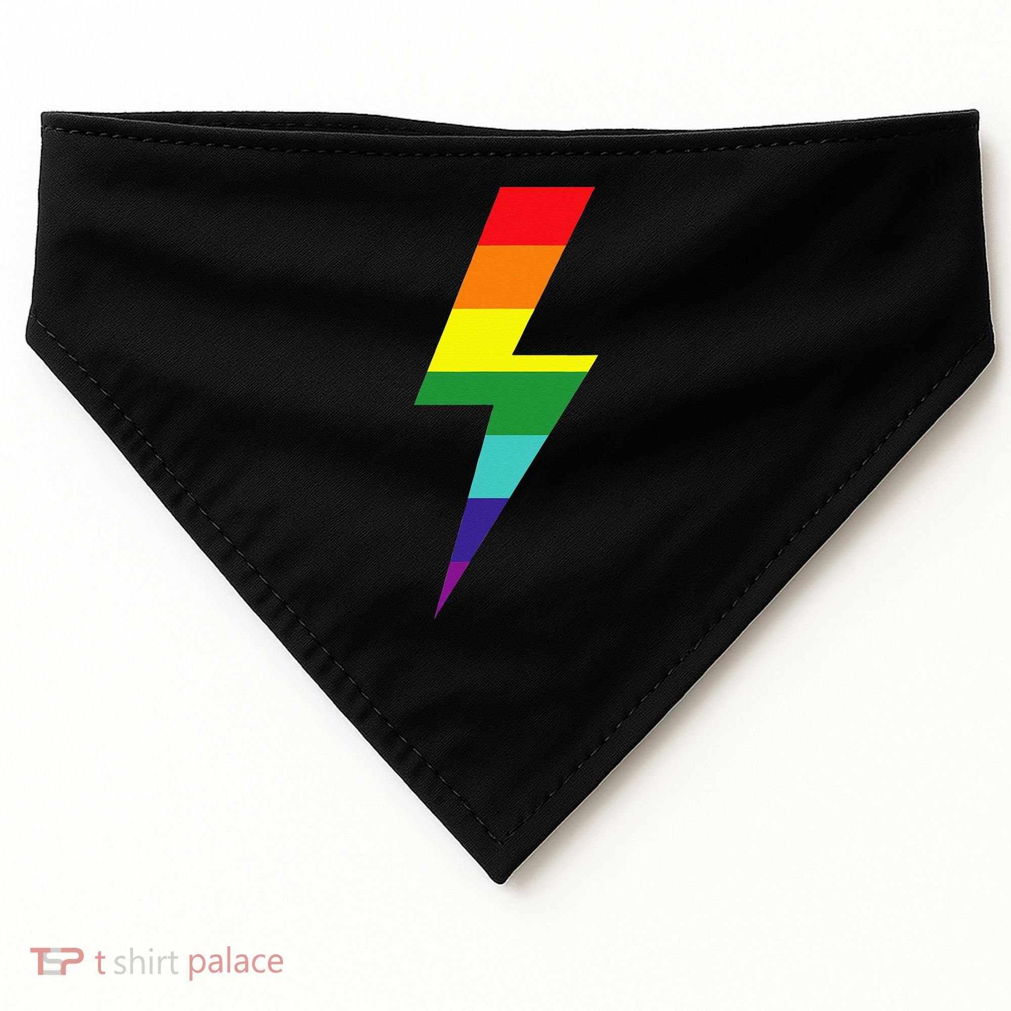 Rainbow Lightning Bolt USA-Made Doggie Bandana