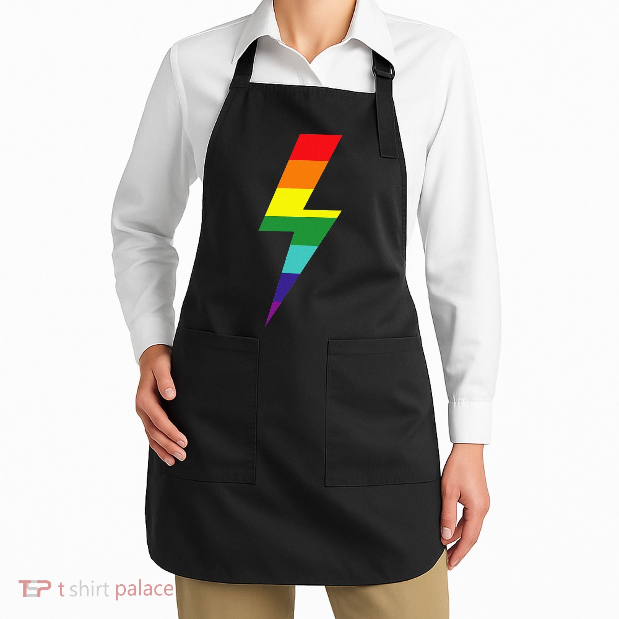 Rainbow Lightning Bolt Apron