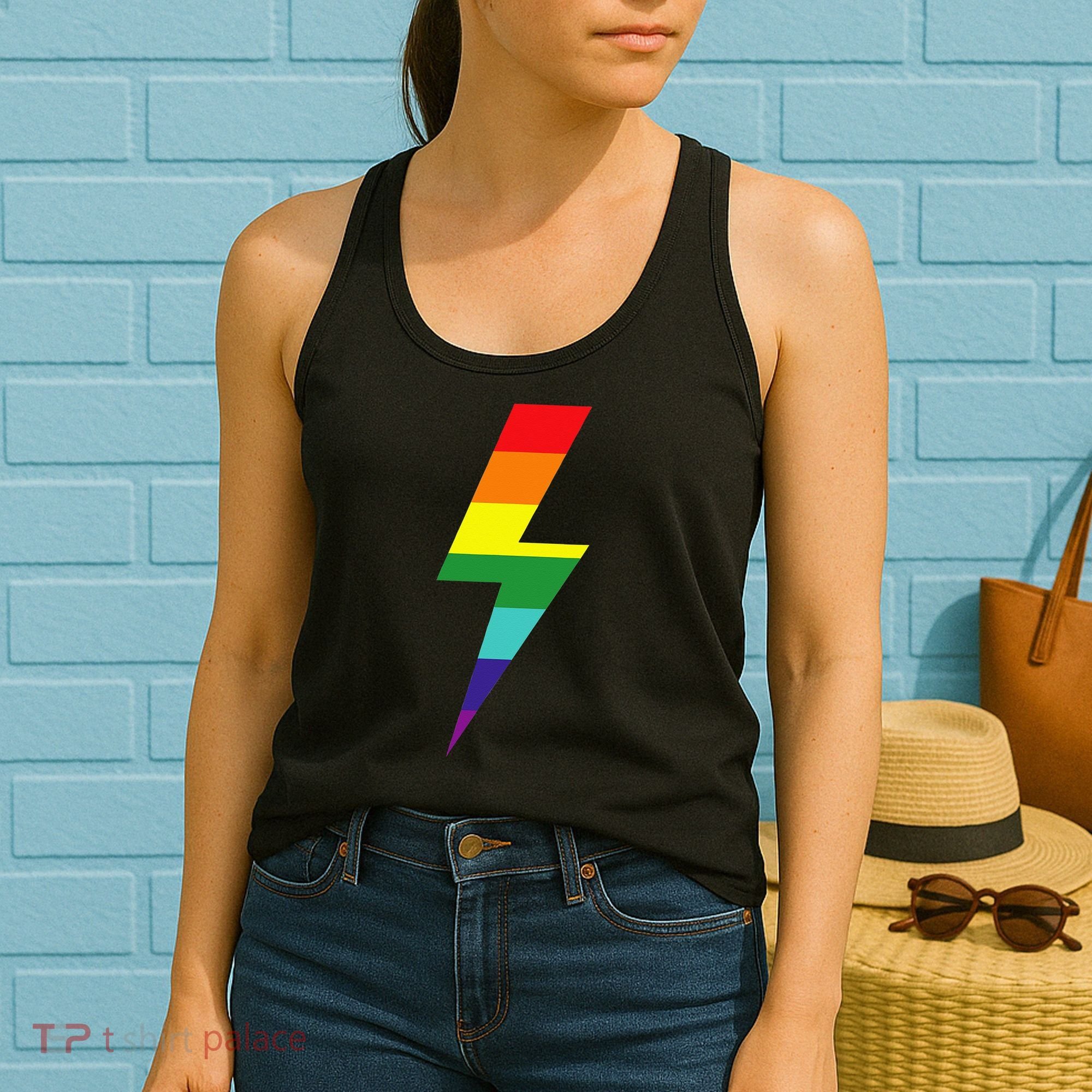 Rainbow Lightning Bolt Women's Tank Top