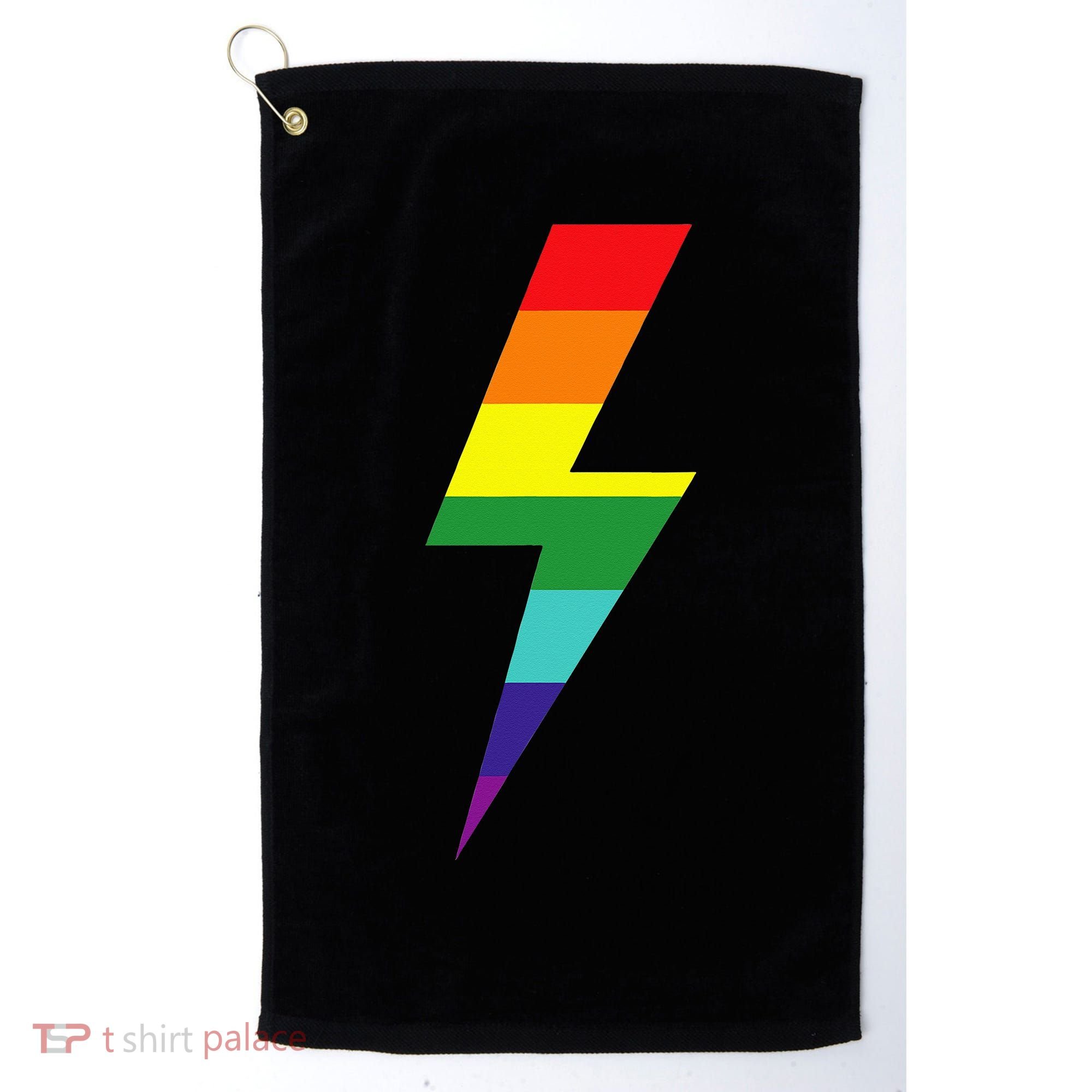 Rainbow Lightning Bolt Golf Towel